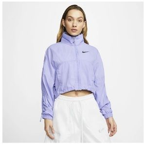 NIKE lavender cropped track jacket